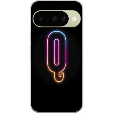 Kompatibelt Mobildeksel til Google Google Pixel 10 Minimalistisk neonbokstav Q i skinnende farger mot mørk bakgrunn