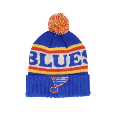 American Needle - NHL Bleu pom Bonnet - St. Louis Blues Pillow Line Royal/Ivory/Yellow Pom @ Hatstore