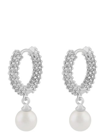 SNÖ of Sweden Lydia Pearl Ring Ear S/White - Onesize - Silver - ONE SIZE