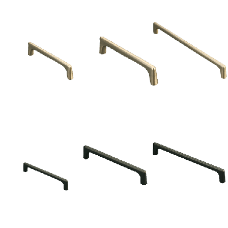 Modern och minimalistisk handtag i zinklegering för nordisk heminredning Black 128mm