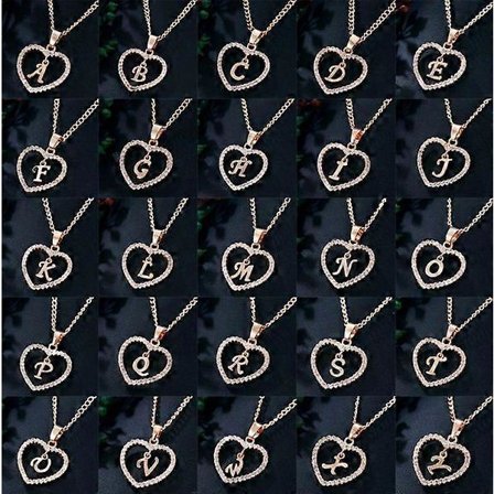 26 Bokstav Älskad Kristallhalsband [Z] Guld