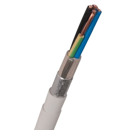 Nexans FQLQ Asennuskaapeli 5G1,5 mm², 450/750V, valkoinen 500 m, kela, Liitäntätulpat & kaapelit