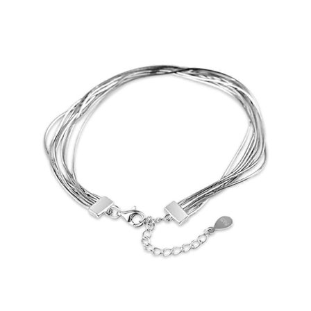 925 Sterling Sølv Elegant Lænke Armbånd til Kvinder Piger Slange Armbånd Justerbart