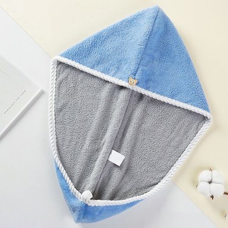 Coral Velvet Hårtørrehåndklæde Fortykket Hårtørrende Håndklæde BLÅ
