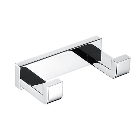 Håndkleholder dobbel kleskrok, rustfri radholder dobbelkrok baderom vegghengt toalett kleskrok [DB]