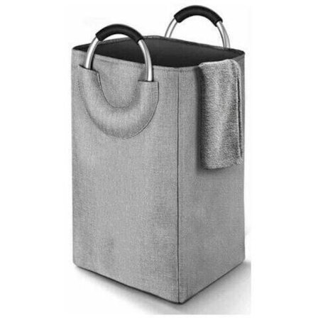 Sammenleggbar skittentøyskurv av førsteklasses kvalitet med stor kapasitet, stoff, grå, 45 l