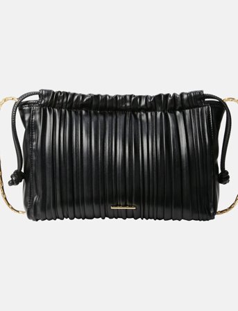Calvin Klein Drawstring Plisse Crossbody - Black - ONE SIZE