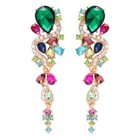 Kvinders hængende øreringe boheme stil vanddråbeform klynge W