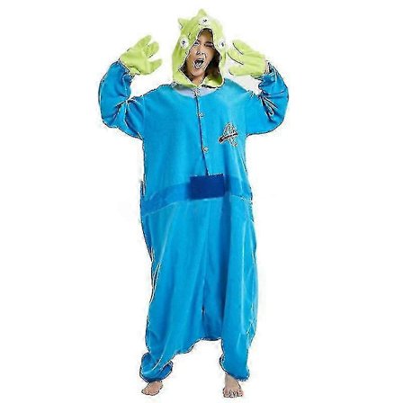 Alien Onesie Tre Øyne Grønn Herre Kigurumis Anime Pyjamas Unisex Festival Party Dress Voksen Hjem Sovetøy Morsomt Antrekk