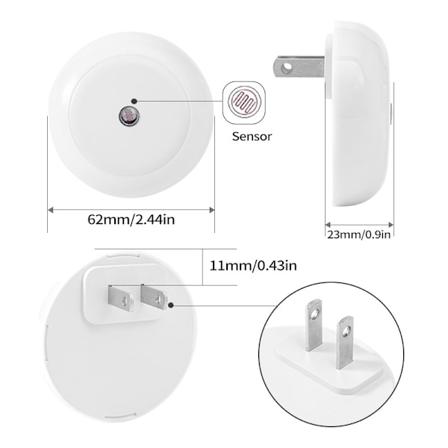Natlys Stik i stikkontakt, Skumring til daggry Sensor Varm Hvid Led Natlys 0,5W, 2 Pak Natlys til Voksne, Soveværelse,