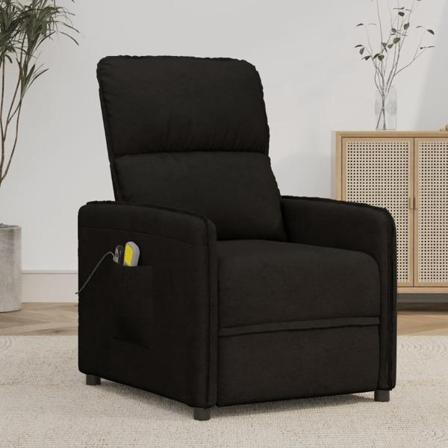 Vidaxl Elektrisk Massagefåtölj Svart Mikrofibertyg Svart
