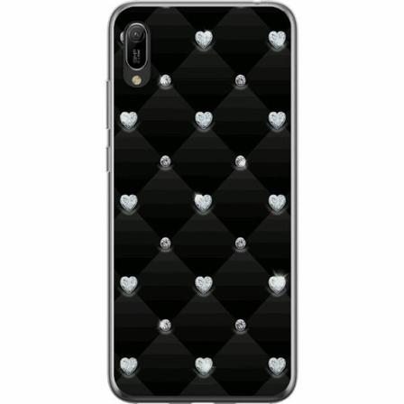 Huawei Y6 Pro (2019) Genomskinligt Skal Bling Heart
