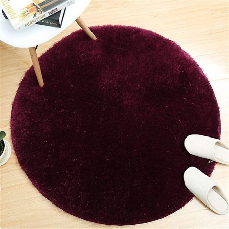 Rund badrumsmatta halkfri lurvig badrumsmatta, mikrofiber lurvig matta, superabsorberande mattor, maskintvättbara badrumsmattor, style05, 60cm
