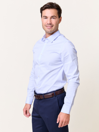 MATCH - Superslim stretch skjorte - Mario Conti - Herre - Skjorter - Blå - XXL - 96% bomull 4% elastan
