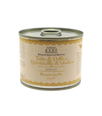 Barf Menu Completo Gatto Trito Di Pollo E Ratatouille Di Verdure