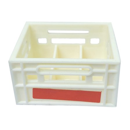 Miniature ølkurv model plastik dukkehus ølkasse lette kunstige mini ølkasser hjem barindretning beige