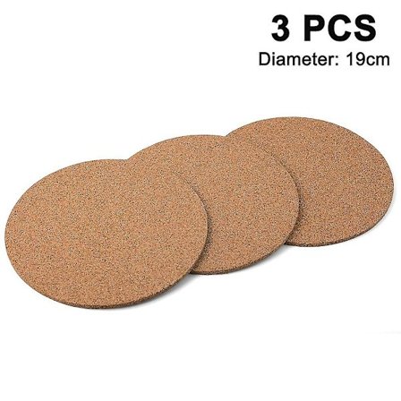 Dryckesunderlägg 1 cm tjocka 19 cm diameter, 3-pack Essential