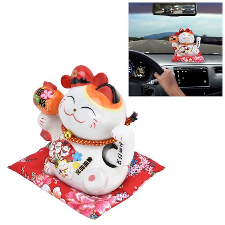 Keramiska Lyckokatter, Maneki Neko Figurer, Feng Shui Dekor, Lyckokatt Statyer Bringar Tidlös Skönhet Och Lycka Till Dina Livsrum,