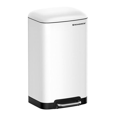 Hvid pedalspand med inderspand og soft close-låg - 30 liter