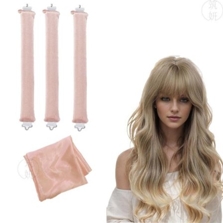 4-Pack Värmefria Hårrullar med Krok, Skonsamma Hårvårdsrullar för Lockigt Hår