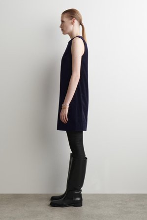 COS Women's Vestido Corto De Pana in Azul