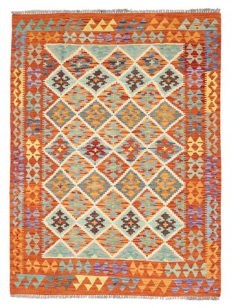 Handgeweven Kelim Afghan Old Style Vloerkleed 152X200