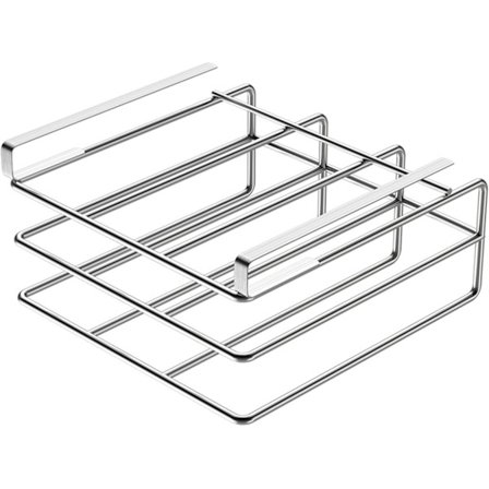 Skärbrädesställ, 25 x 30 x 6,4 cm under skåp metall skärbräda organiserare platsbesparande slitstark skärbräda rack grytlockhållare, silver