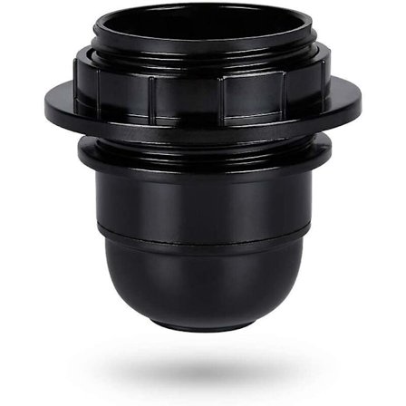 E27 Pærefatningsholder - Sort Plastikring til Loft- u0026 Pendellamper - Energiklasse A++ - Kompatibel med E27 Pærer