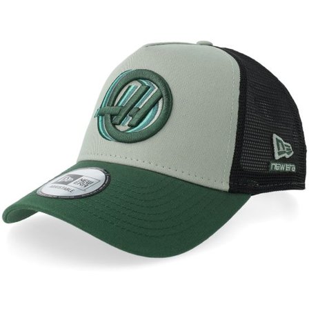 New Era - Motor Grön trucker Keps - Haas F1 26 Seasonal 9FORTY Sage Green/Black A-frame Trucker @ Hatstore