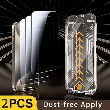 2-pack Premium Härdat Glas Skärmskydd kompatibelt med IPhone 16 15 14 Pro Max 11 12 13 Pro 16 15 14 Plus Dammtät Enkel Installation