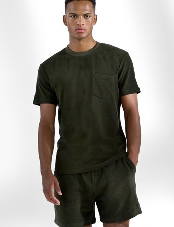 Bread & Boxers Terry Tee - Khaki green - S