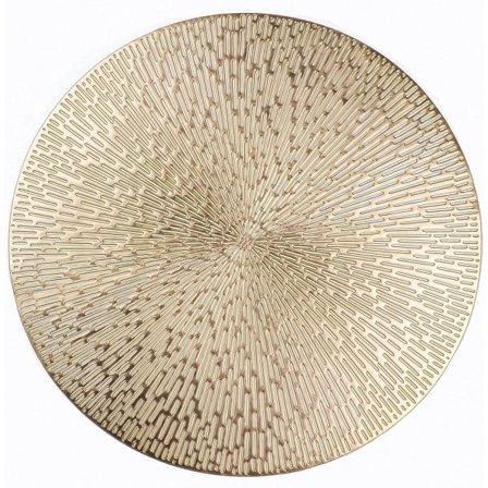 IC Runde Bordstabletter Guld Metallic 2-delt Vinyl Sæt 38,1 cm, Vaskbar Let at Rengøre Tørbar Skridsikker Pletbestandig Varmebestandig Bordunderlag