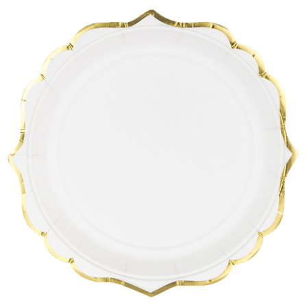 Valkoiset Pahvilautaset Kultareunaiset