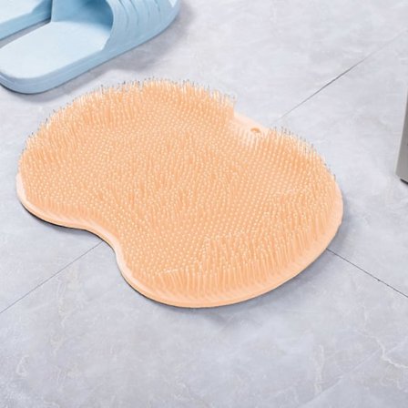 Rygg-/Fotborste för Dusch, Silikonduschborste med Sugkopp för Rengöring & Exfoliering av Huden