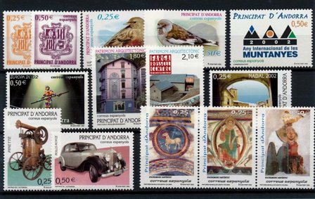 Spansk Andorra - Årgang 2002 - Postfrisk
