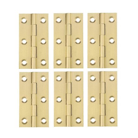 6 stk. kraftige dørhængsler i kobber, lydløse hængsler til møbler, hjemmedør (2,5 tommer) 6,3x3,2 cm gylden