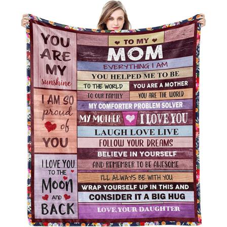 Morsdagsbursdagsgaver til mamma, dattersønn teppegaver, morteppe mom 50 X 60