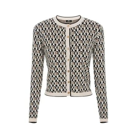 Elisabetta Franchi, Cardigans Beżowy, Kobieta, Rozmiar: M