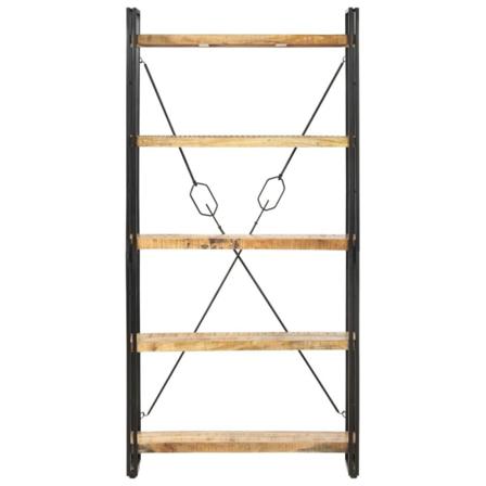 Vidaxl Bokhylla Med 5 Hyllor 90x30x180 Cm Massivt Mangoträ Brun