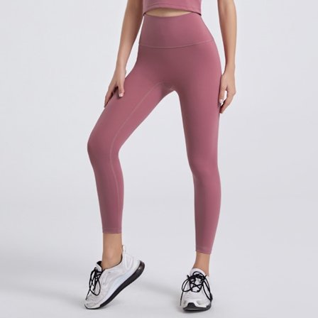 Capri-leggings med høy midje for kvinner - Myk slank magekontroll - Treningsbukser for løping Sykkelyoga-trening (plommefarge,