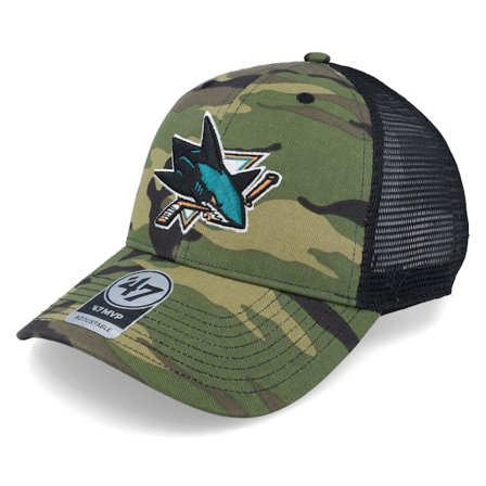 47 Brand - NHL Camo trucker Czapka Z Daszkiem - San Jose Sharks 47 Mvp Camo/Black Trucker @ Hatstore