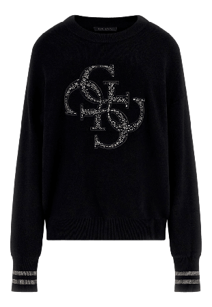 Guess Ls Cn Sylvie Logo Swtr Tröjor Dam Svart XS