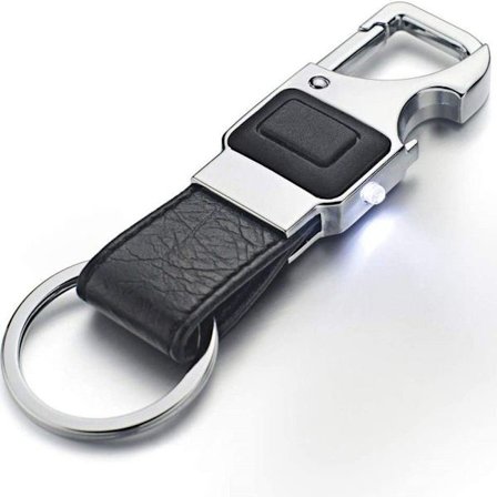 Lädernyckelbricka i metall för bilnyckelöppnare
