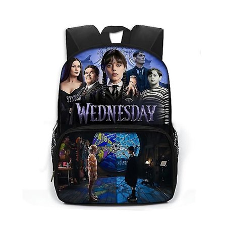 Barnas Wednesday Addams Ryggsekk Student Skolesekk Wednesday Bag Ryggsekk Skoleveske Bokveske