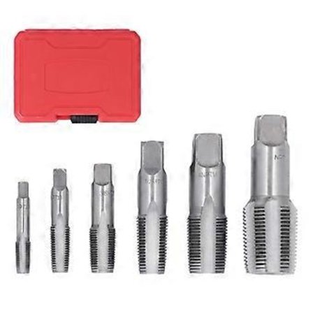 6 st gängtapp NPT 1 tum 3/4 tum 1/2 tum 3/8 tum 1/4 tum 1/8 tum kolstål gängtappningssats för PVC-rör ( )