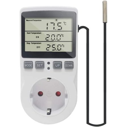 KETOTEK 230 V Lämpötilansäätöpistorasia anturilla, digitaalinen termostaattipistorasia ajastimella, pistorasia termostaatti ajastinkytkin 