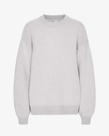 Oversized Merino Wool Crew - Snow Melange