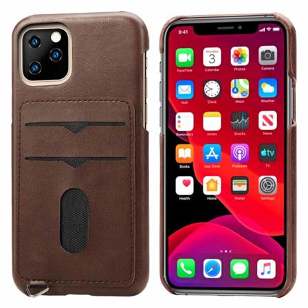 Kansi korttitelineellä (LEMAN) - iPhone 11 Mörkbrun Mörkbrun