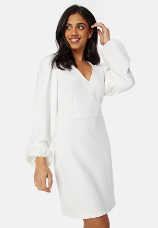 BUBBLEROOM Idalina V-neck Dress White Klær