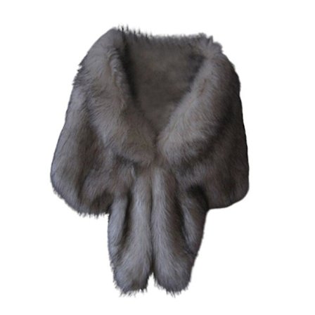 Talvinen tyylikäs naisten tekoturkisviitta, morsiamen tekoturkisviitta, naisten häähuivi, iltajuhlahuivit, hoikat turkiskaulukset